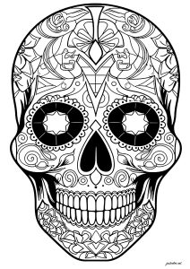 Tag der Toten Schädel - hypnotische abstrakte Motive (Ausmalbild von El Dia De Los Muertos)