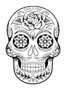 Malbuch Fur Erwachsene  : El Dia De Los Muertos - 4 (Ausmalbild)