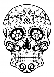 Malbuch Fur Erwachsene  : El Dia De Los Muertos - 2 (Ausmalbild)