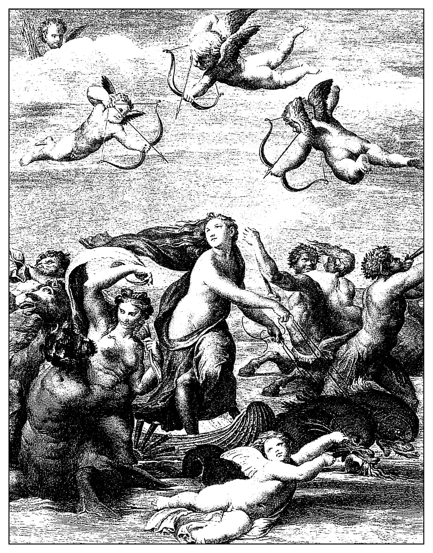 Gravur von Domenico Cunego (1771) (Ausmalbild zum Ausdrucken und Ausmalen für Erwachsene)