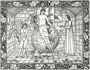 Zeichnung von Edward Burne (Ausmalbild von Gravur)