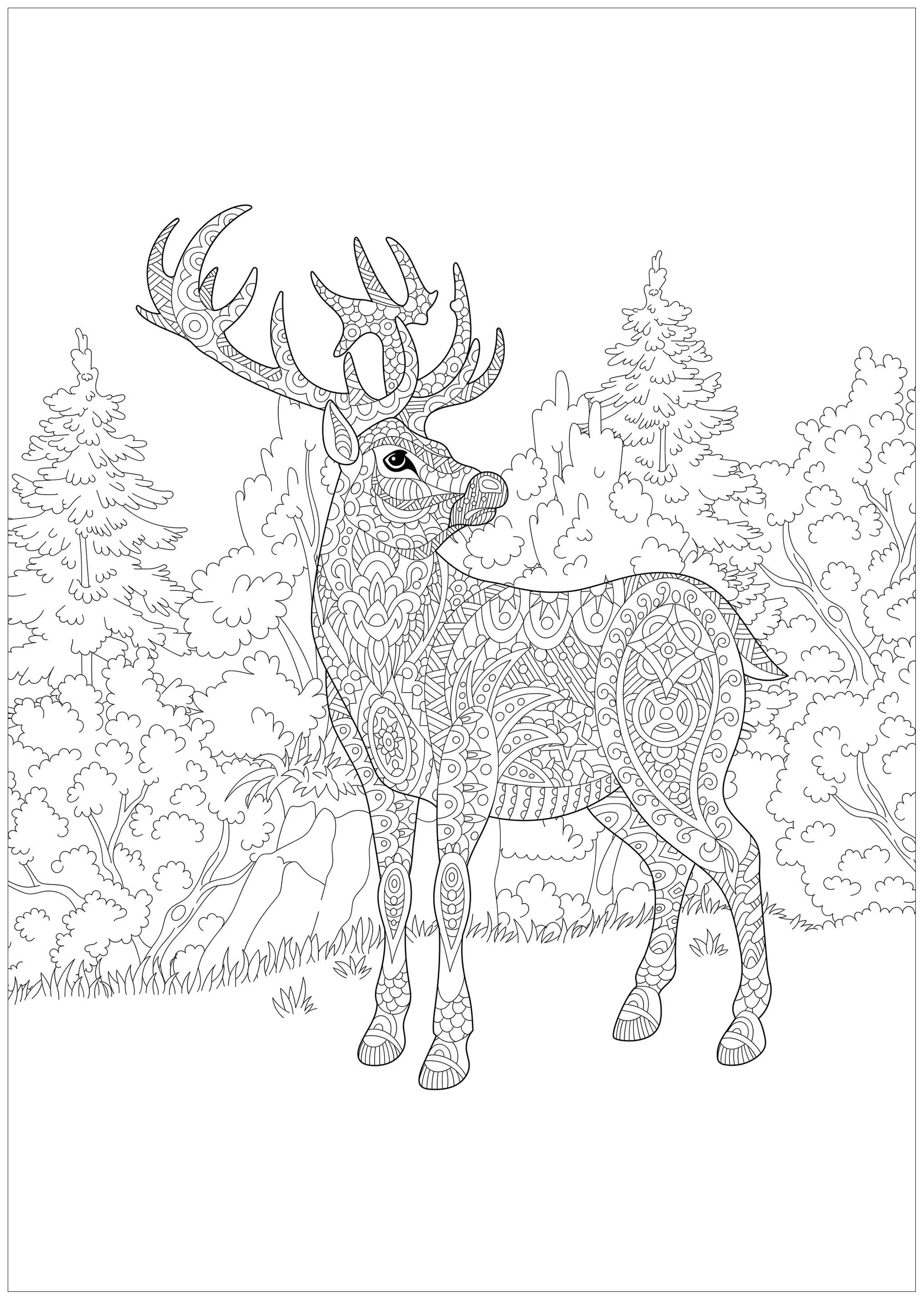 Weihnachten-27083 (Ausmalbild von Sybirko zum Ausdrucken und Ausmalen für Erwachsene)
