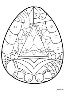 Geometrisches Osterei (Ausmalbild von Ostern)