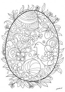 Komplexe Färbung Osterei - 3 (Ausmalbild von Ostern)