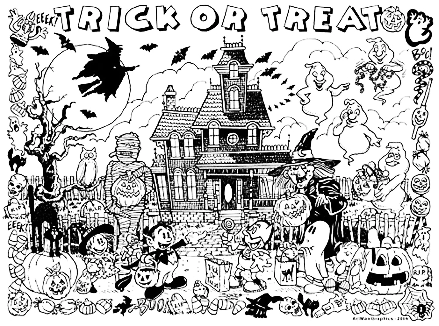 Halloween-446 (Ausmalbild zum Ausdrucken und Ausmalen für Erwachsene)