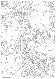 Leichenbraut (Ausmalbild von Halloween)