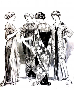 Modegravur von 1915 (Femina) (Ausmalbild von Modekleidung)