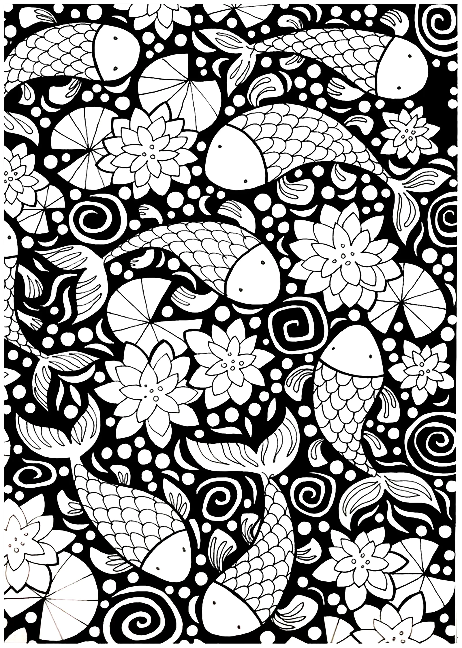 Fische-33589 (Ausmalbild zum Ausdrucken und Ausmalen für Erwachsene)