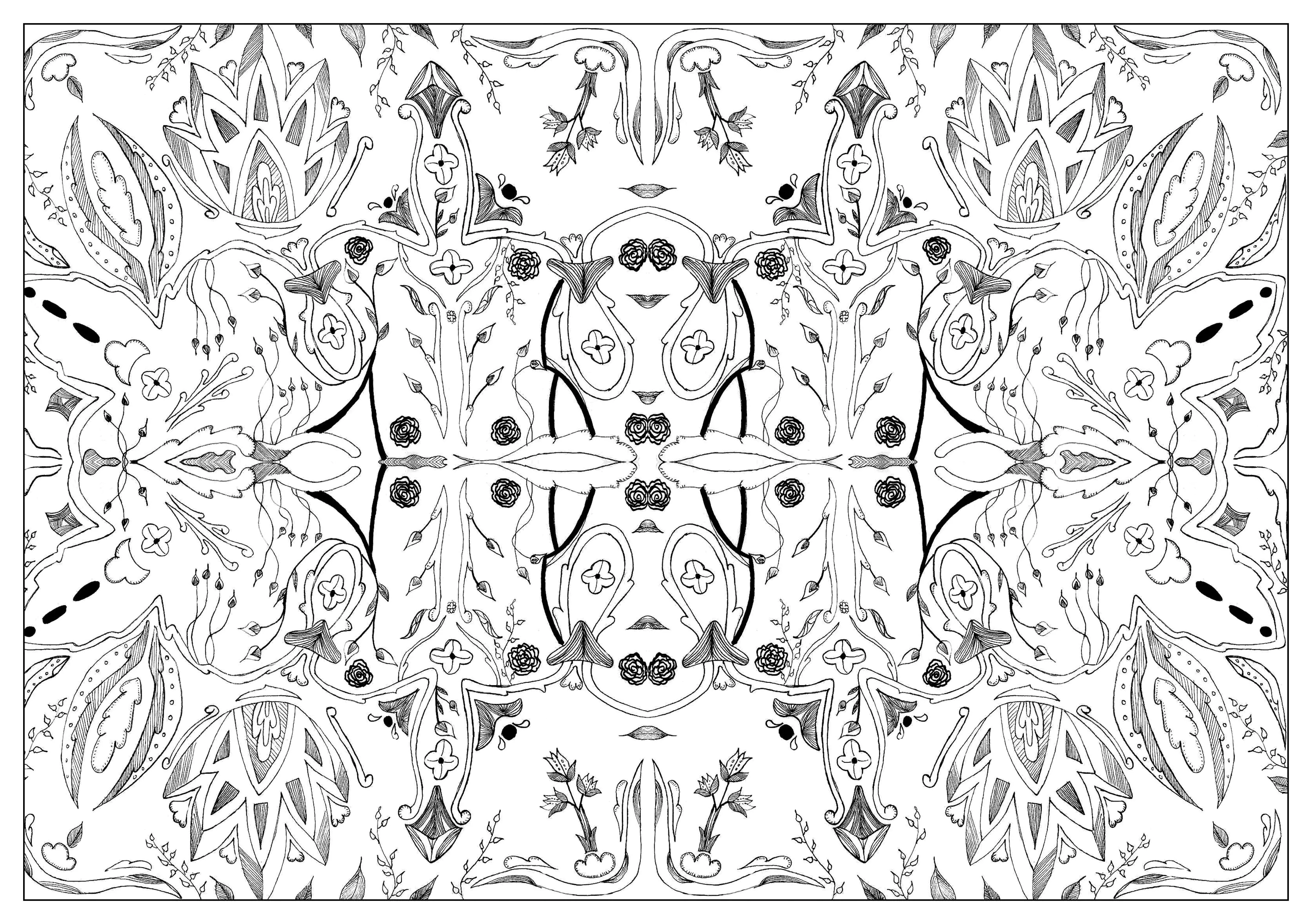 Hintergrundzeichnung von valentin (Ausmalbild von Blumen & Vegetation zum Ausdrucken und Ausmalen für Erwachsene)