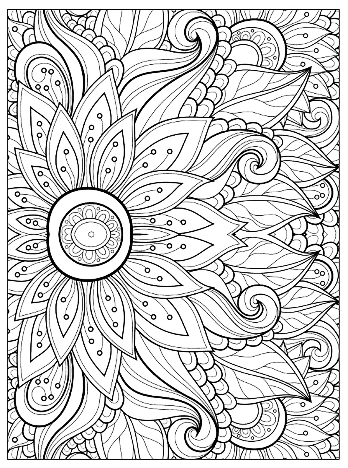 Blumen-vegetation-86954 (Ausmalbild von Blumen & Vegetation zum Ausdrucken und Ausmalen für Erwachsene)