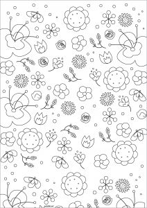 Hübsche Blumen (Ausmalbild von Blumen & Vegetation)