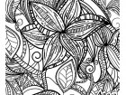 Blumen und Blätter mit eleganten Mustern (Ausmalbild von Blumen & Vegetation)