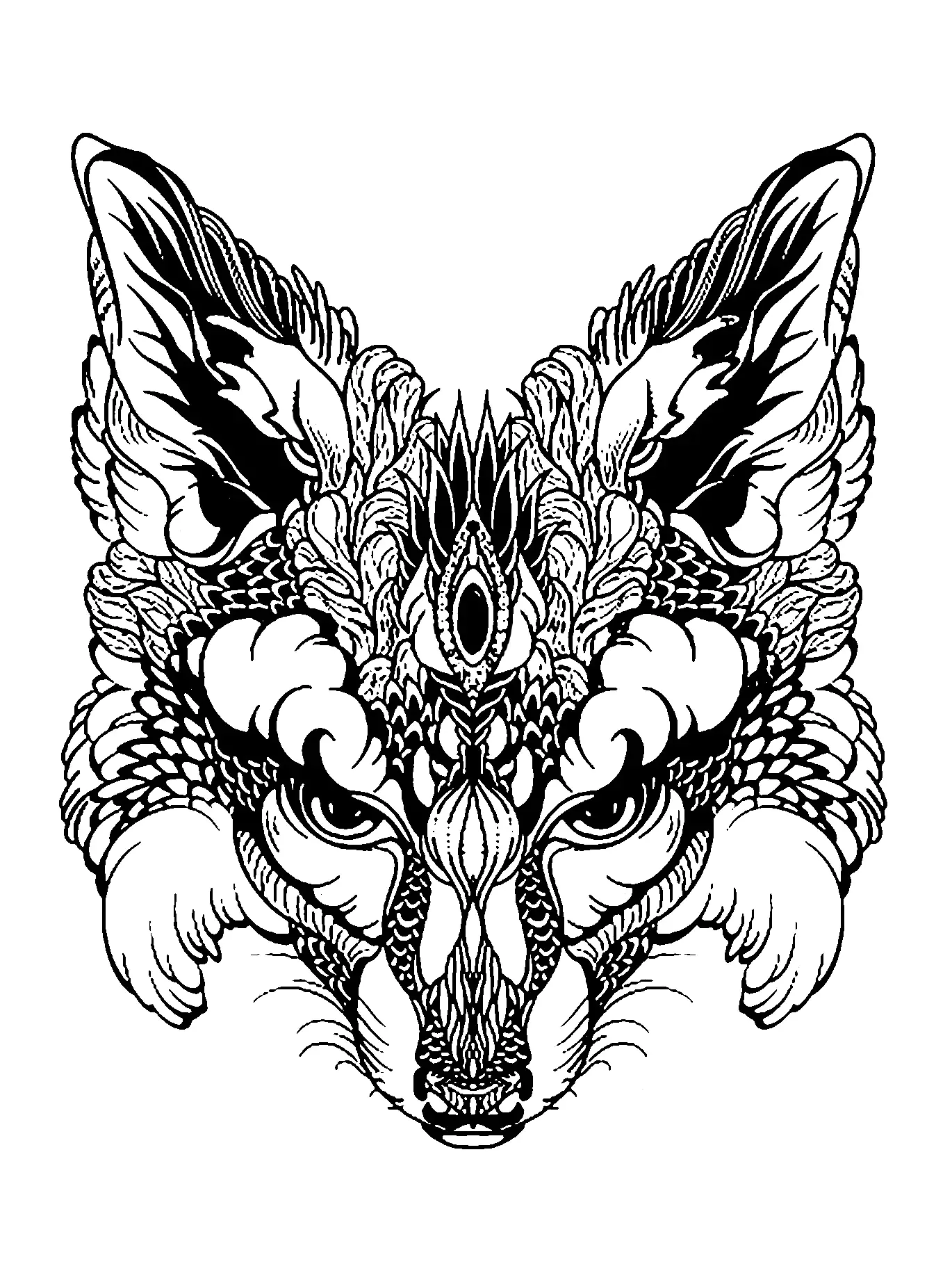 Fuchs Kopf bis Farbe (Füchse)