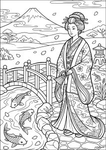 Ausmalbilder von Japan zum Ausdrucken und Ausmalen für Erwachsene