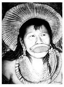 Raoni Metuktire, Hüterin des Amazonas (Ausmalbild von Dschungel & Wald)