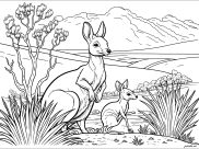 Ausmalbilder von Känguru zum Ausdrucken und Ausmalen für Erwachsene