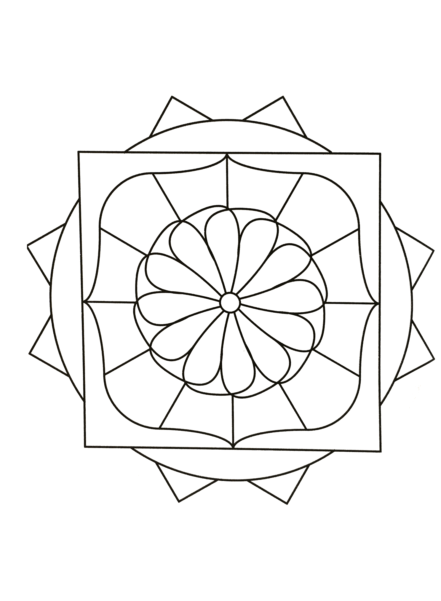 Mandalas - 93923 (Ausmalbild zum Ausdrucken und Ausmalen für Erwachsene)