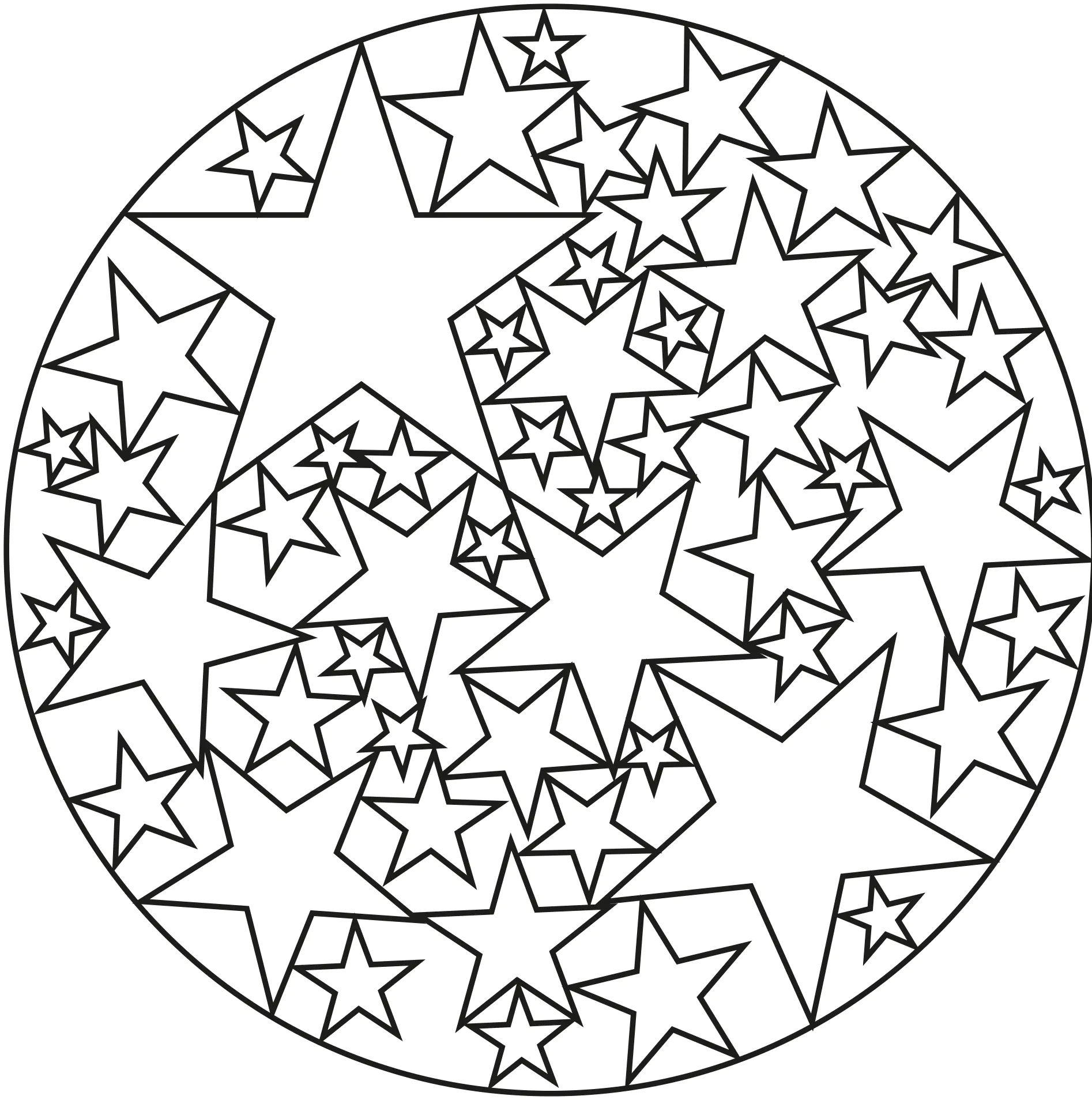 Starball (Ausmalbild von Mandalas zum Ausdrucken und Ausmalen für Erwachsene)
