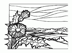 Einfache Landschaft (Ausmalbild von Landschaften)