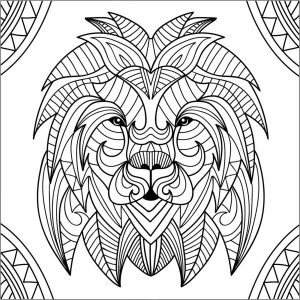 Löwenkopf (Ausmalbild von Löwen)
