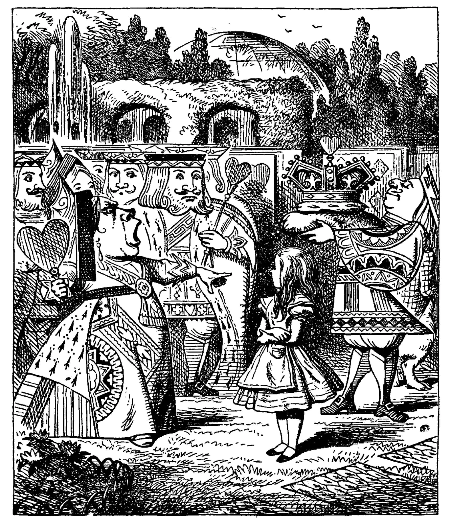 Alice im Wunderland (Ausmalbild von Bücher & Comics zum Ausdrucken und Ausmalen für Erwachsene)