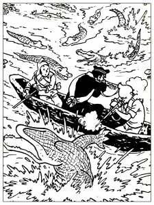 Szene aus Prisoners of the Sun (Ausmalbild von Bücher & Comics)