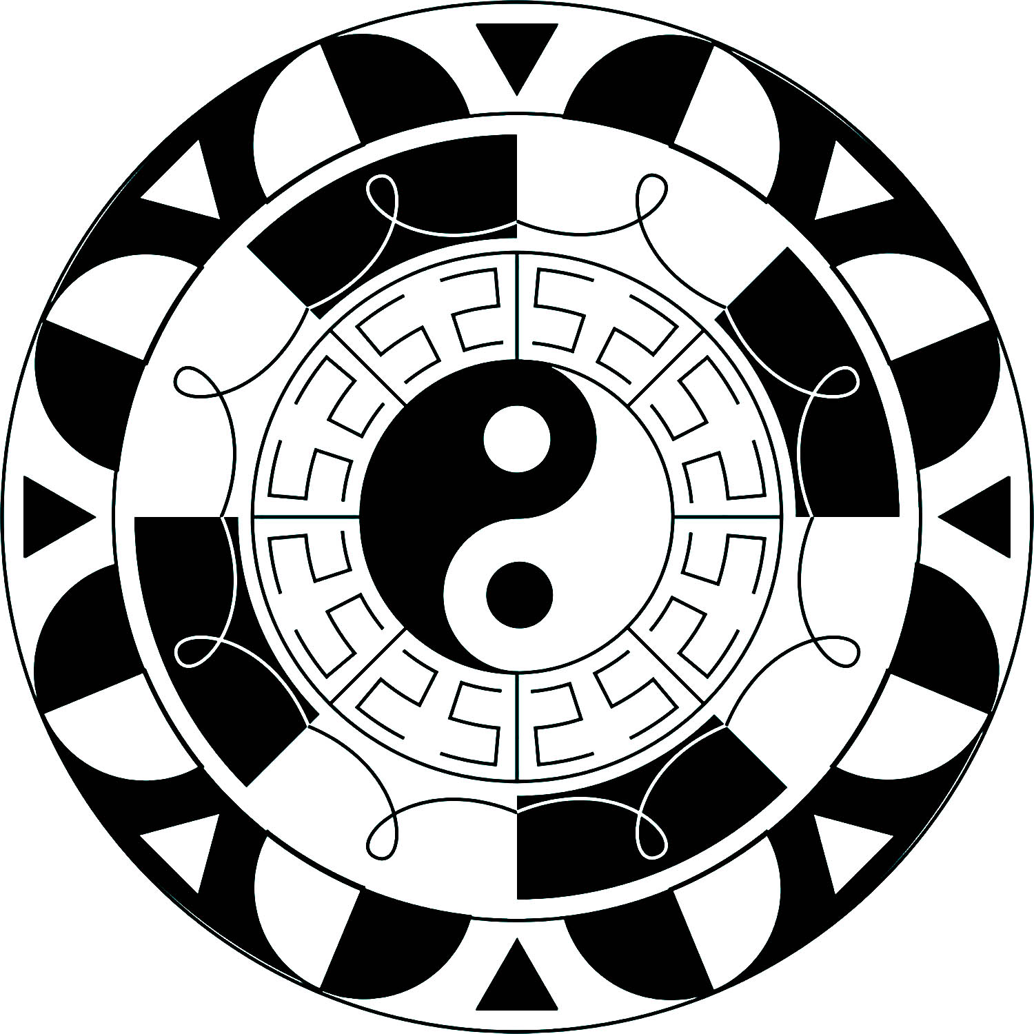 Yin und Yang ist ein altes chinesisches Symbol, das für die duale Natur der Dinge wie Licht und Dunkelheit, Gut und Böse, Positiv und Negativ steht.