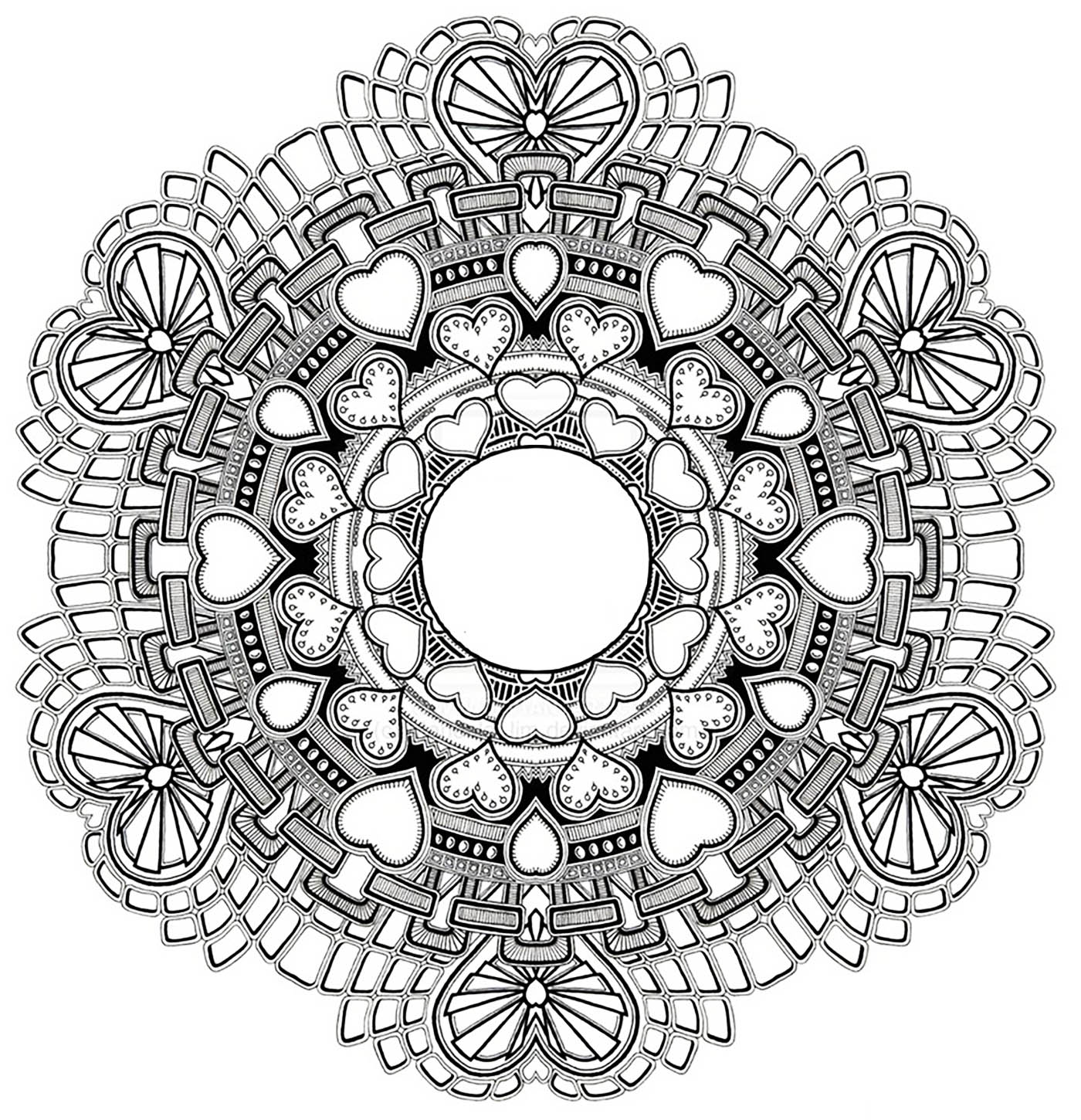 Mandala download in pdf - 3 - Dieses Bild enthält : Herz