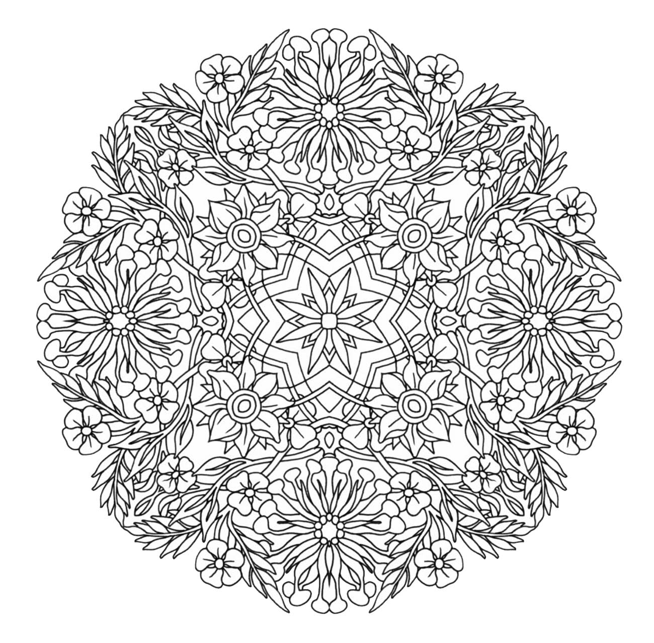 Ausmalbild von : Mandala-download-in-pdf-9 Ausmalbild von zum Ausdrucken und Ausmalen für Erwachsene : Mandala-download-in-pdf-9
