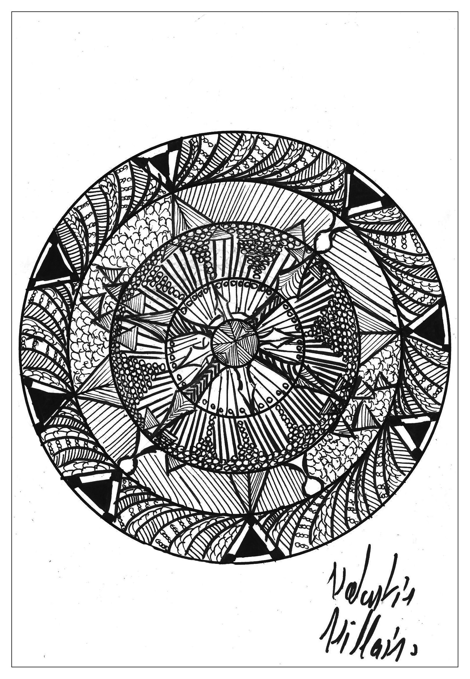 Malbuch Fur Erwachsene  : Mandalas - 102, Künstler : Valentin