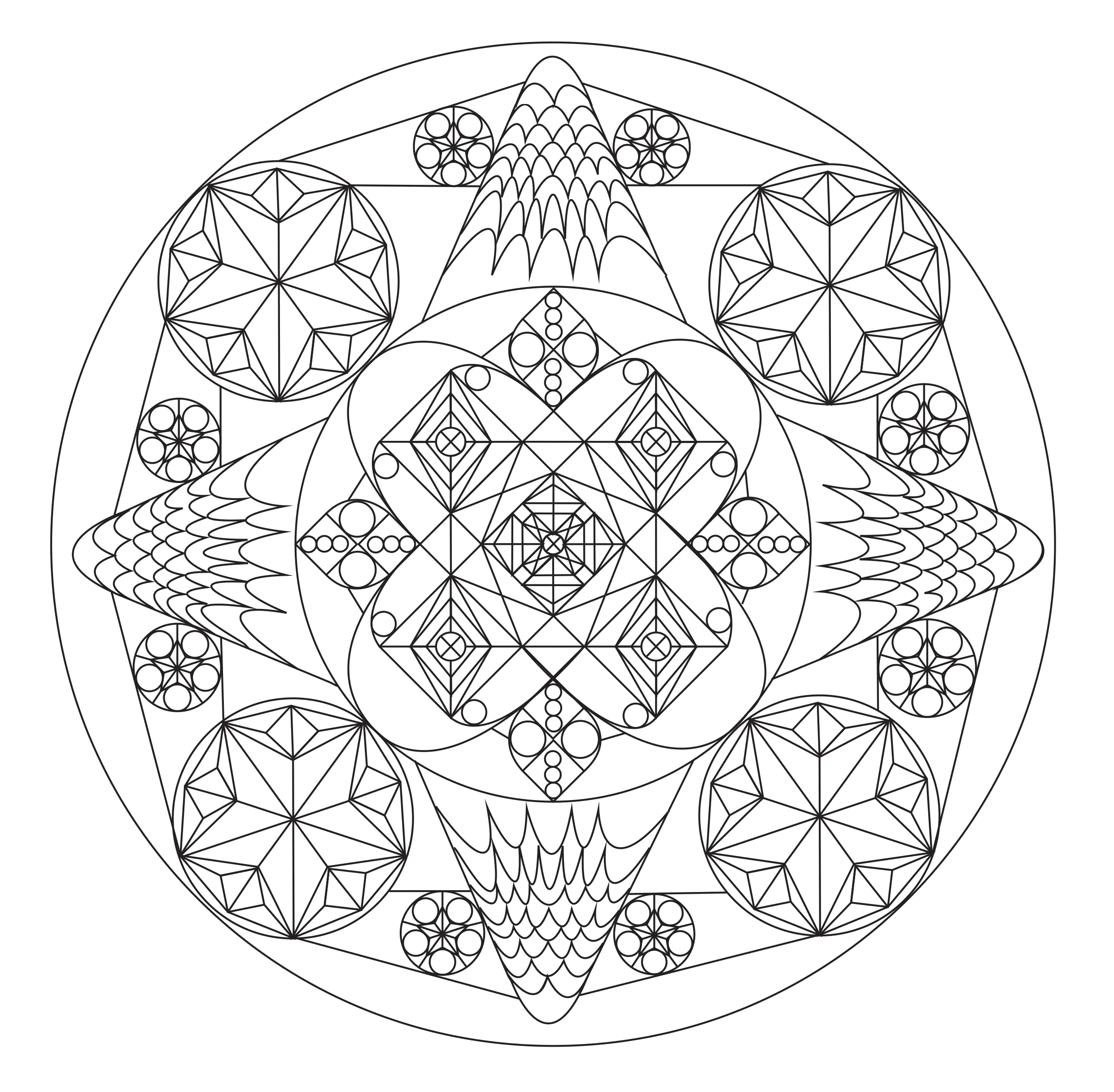 Mandala Allan - 1 (Ausmalbild zum Ausdrucken und Ausmalen für Erwachsene)
