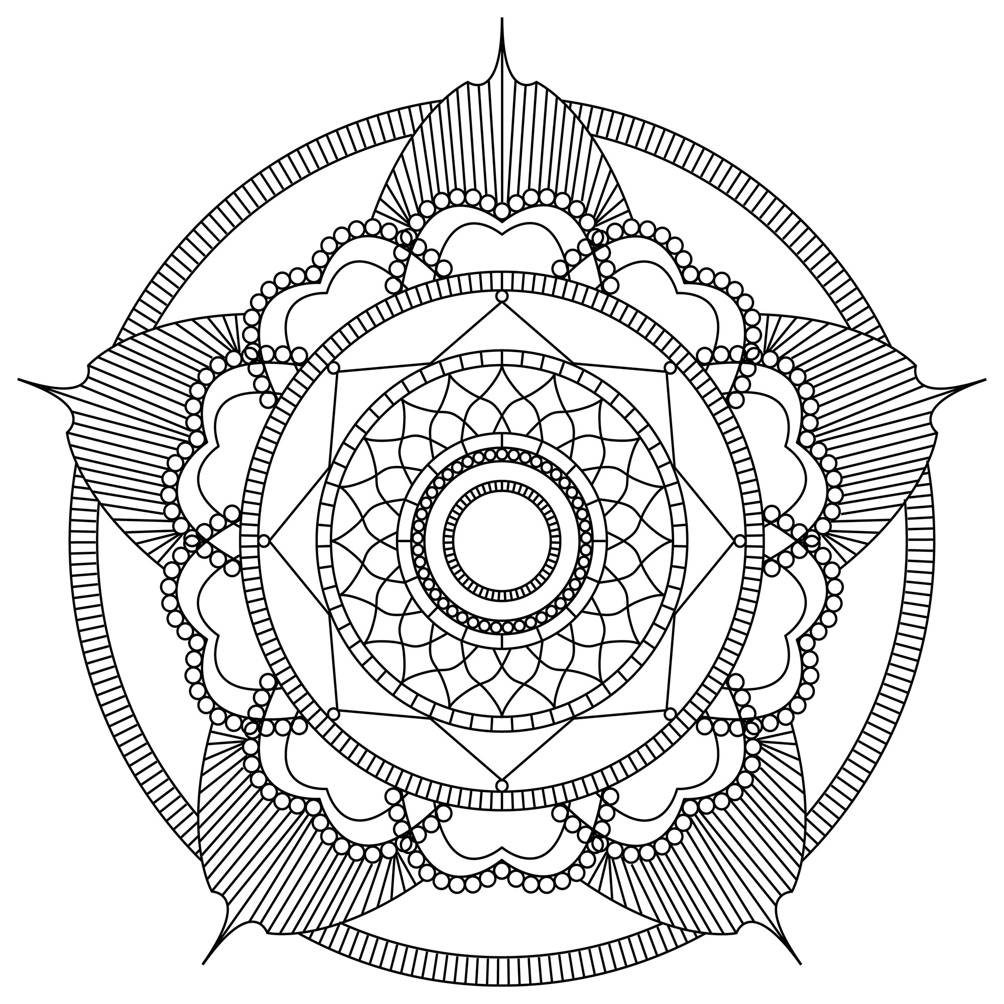 Ausmalbild von : Mandalas-46783 Ausmalbild von zum Ausdrucken und Ausmalen für Erwachsene : Mandalas-46783