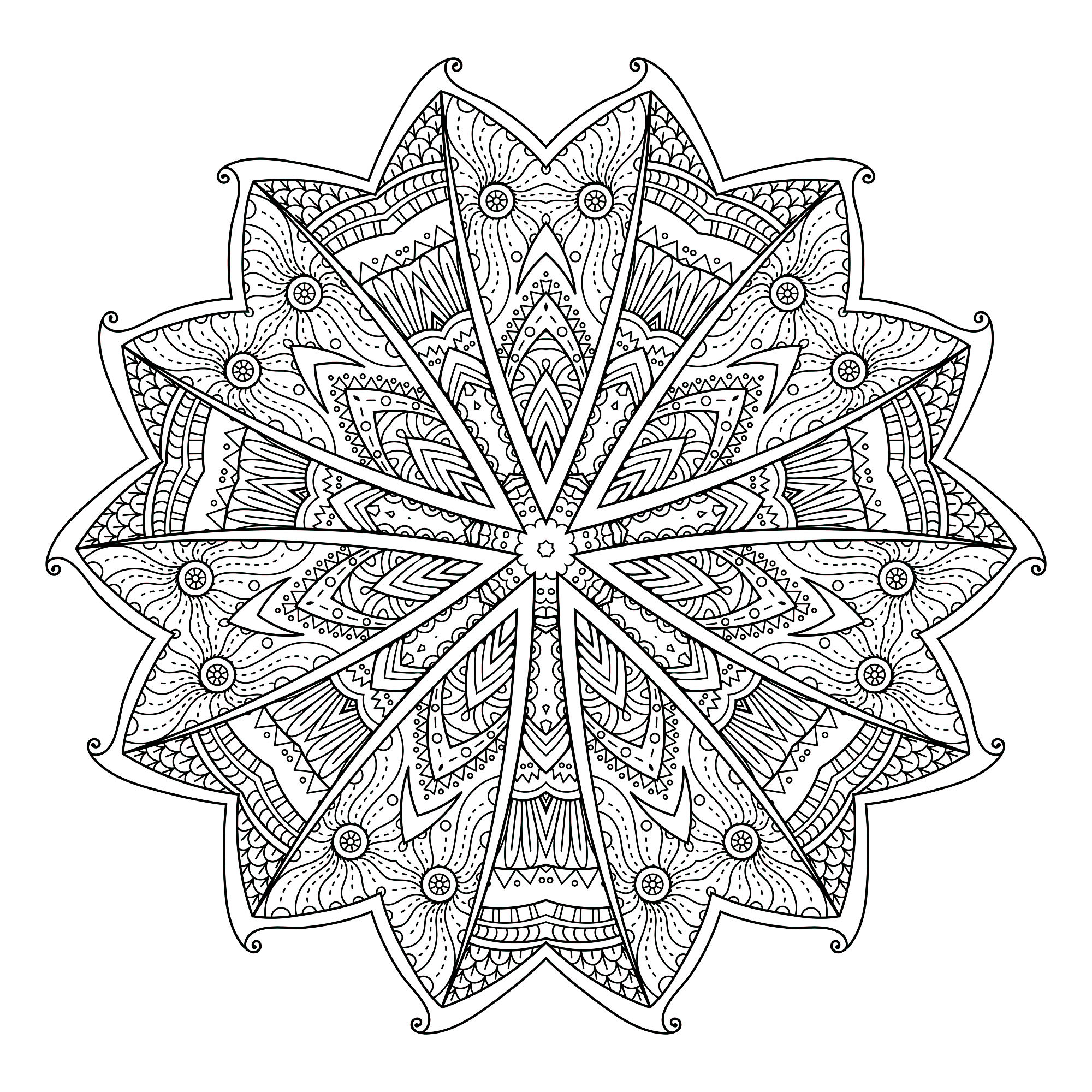 Ausmalbild von Mandalas : Abstrakter dekorativer Hintergrund Ausmalbild von Mandalas zum Ausdrucken und Ausmalen für Erwachsene : Abstrakter dekorativer Hintergrund