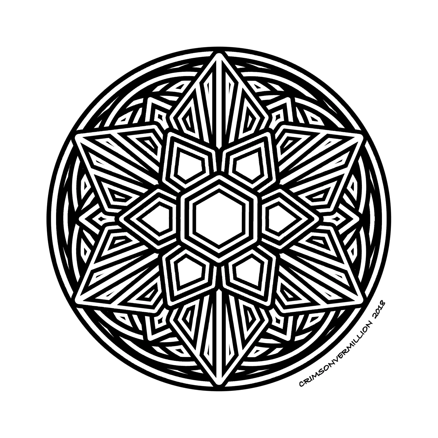 Elementare Kräfte (Ausmalbild von Mandalas zum Ausdrucken und Ausmalen für Erwachsene)