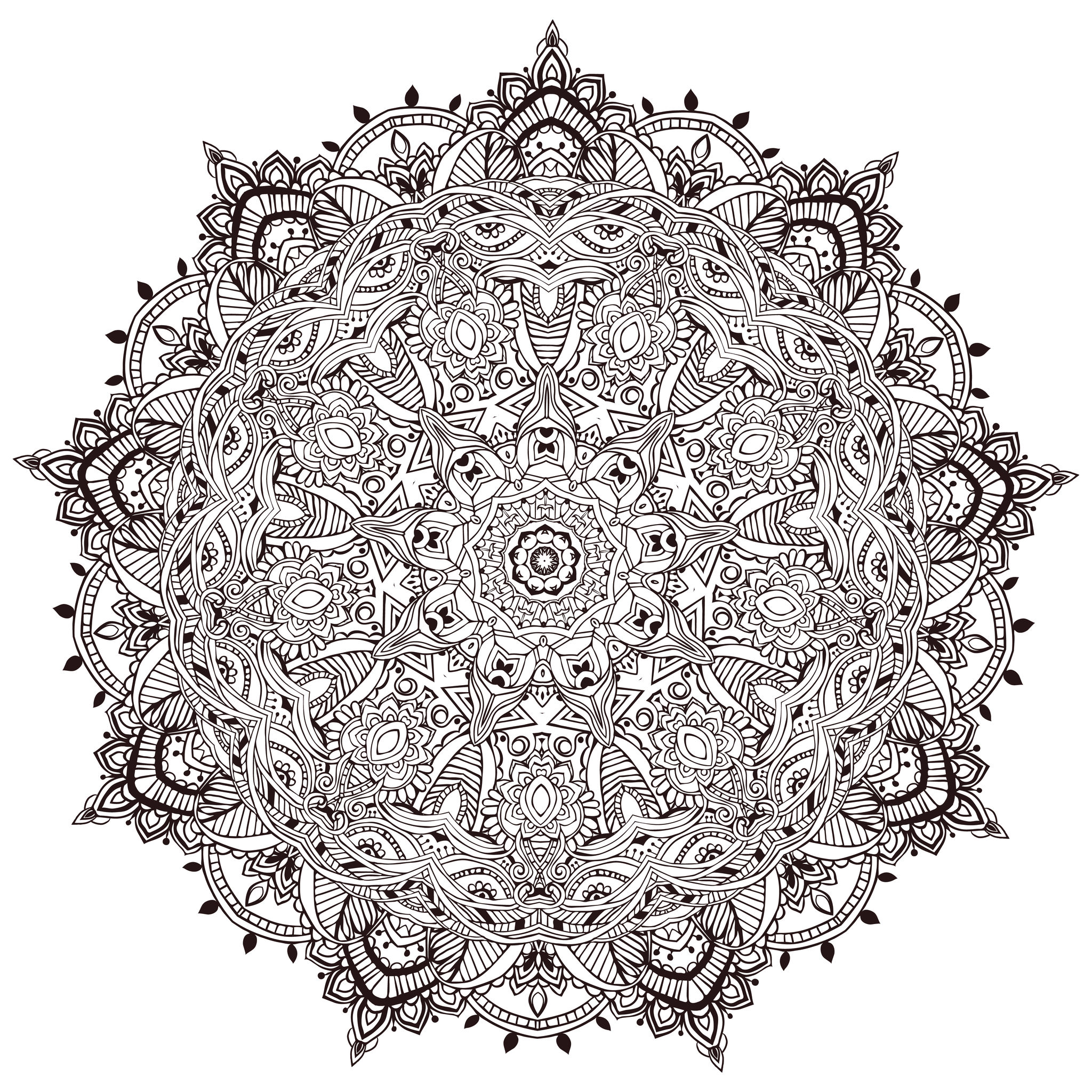 Ausmalbild von : Mandalas-69636 Ausmalbild von zum Ausdrucken und Ausmalen für Erwachsene : Mandalas-69636