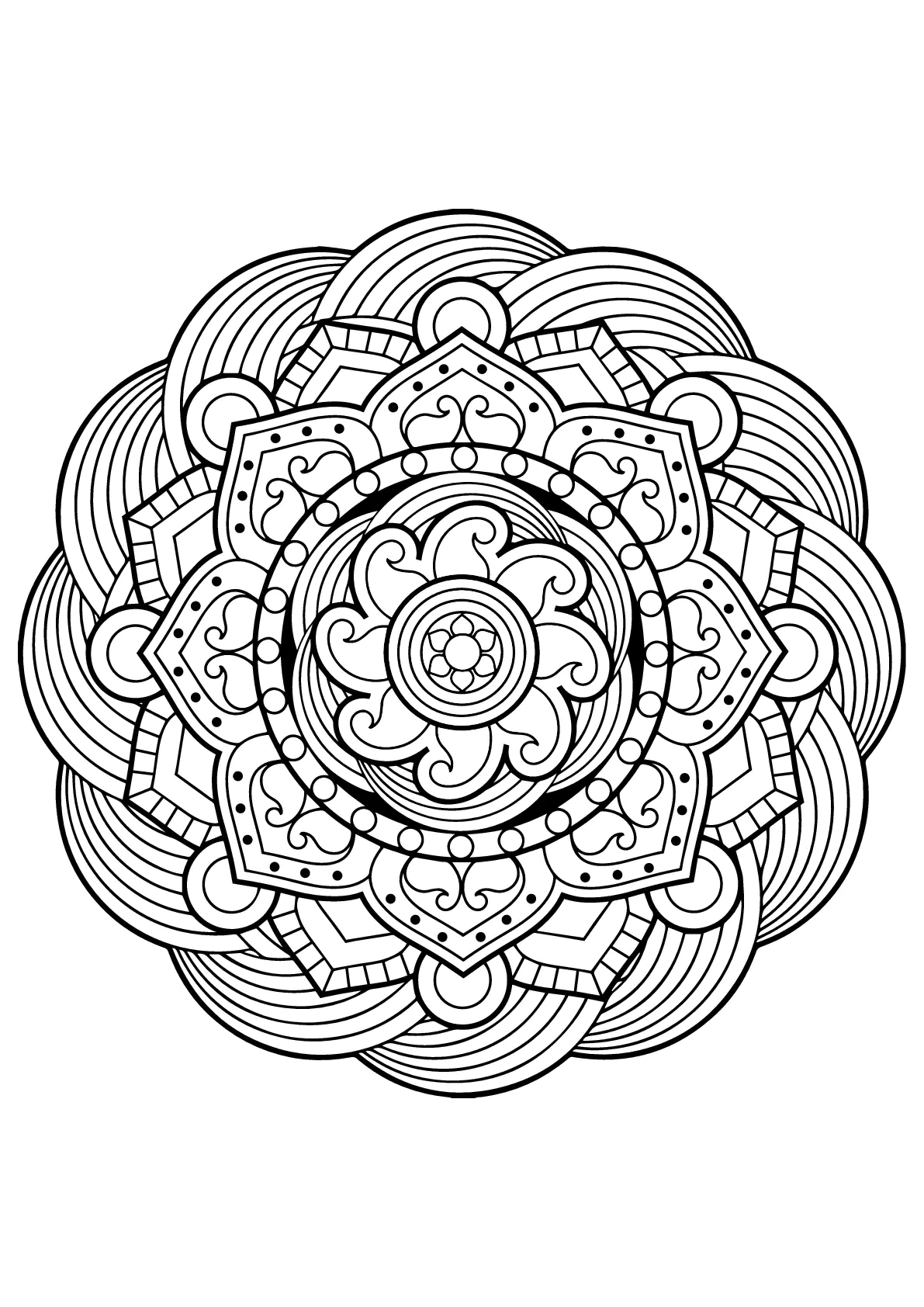 Mandala aus kostenlosen Malbüchern für Erwachsene - 5 (Ausmalbild zum Ausdrucken und Ausmalen für Erwachsene)