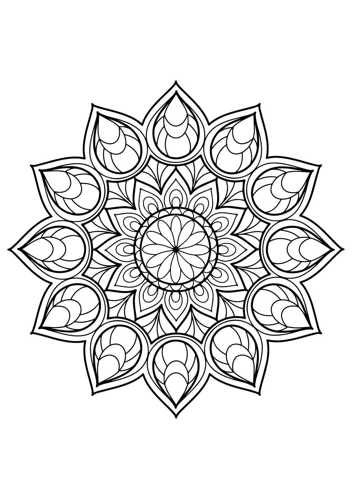 Mandala aus kostenlosen Malbüchern für Erwachsene - 9 (Ausmalbild zum Ausdrucken und Ausmalen für Erwachsene)