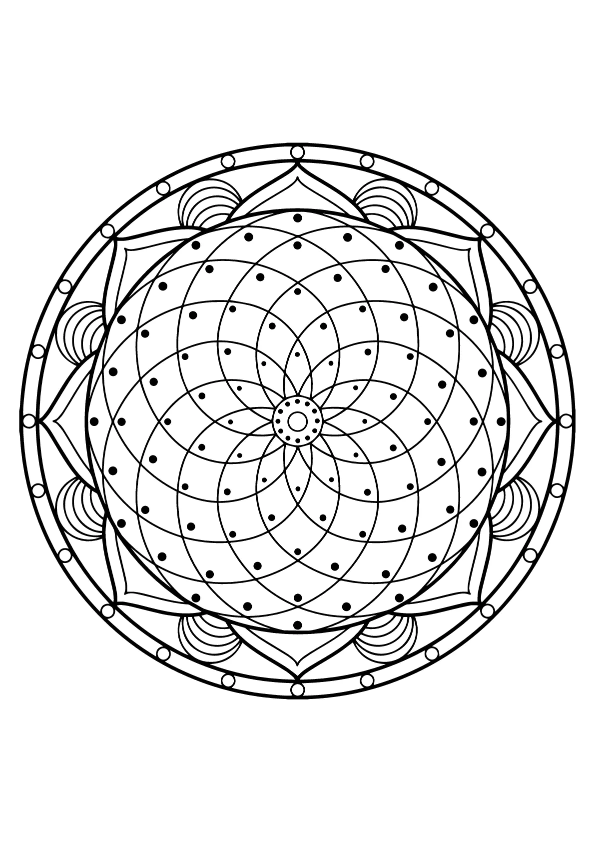 Mandala aus kostenlosen Malbüchern für Erwachsene - 20 (Ausmalbild zum Ausdrucken und Ausmalen für Erwachsene)
