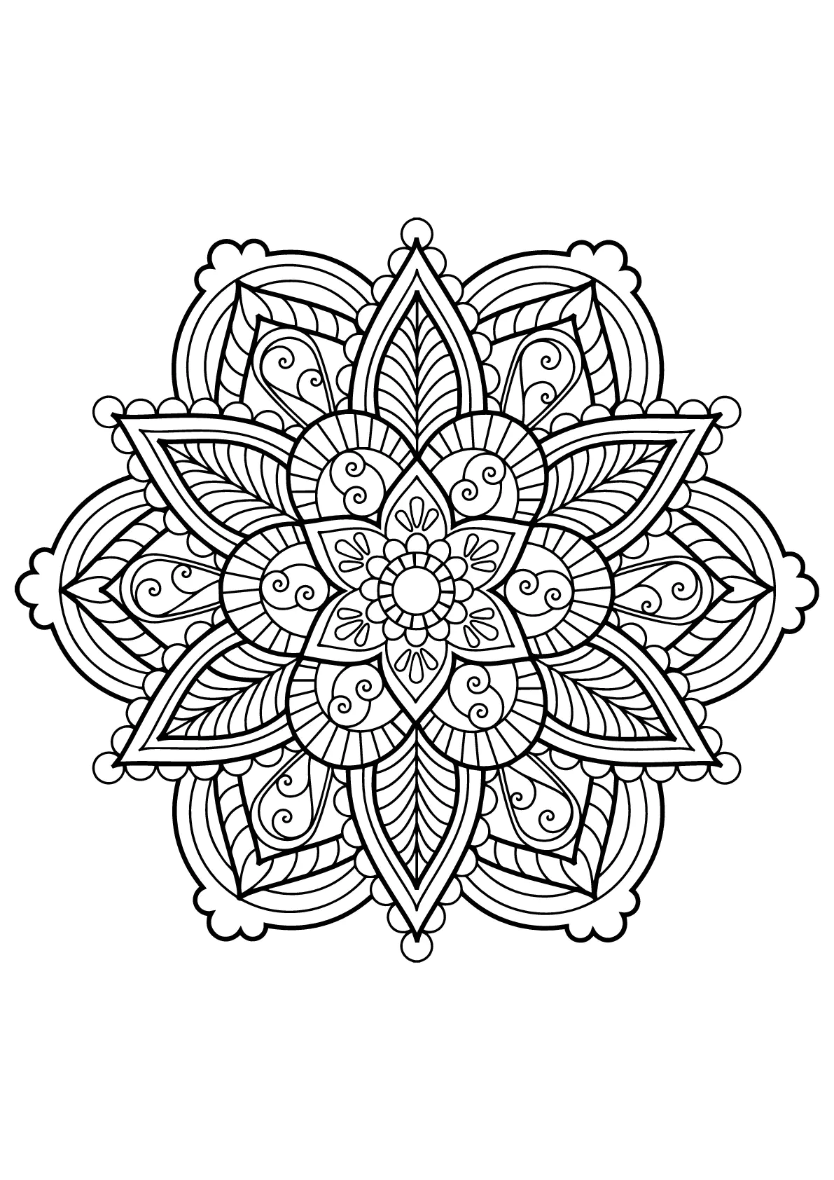 Mandala aus kostenlosen Malbüchern für Erwachsene - 28 (Ausmalbild zum Ausdrucken und Ausmalen für Erwachsene)