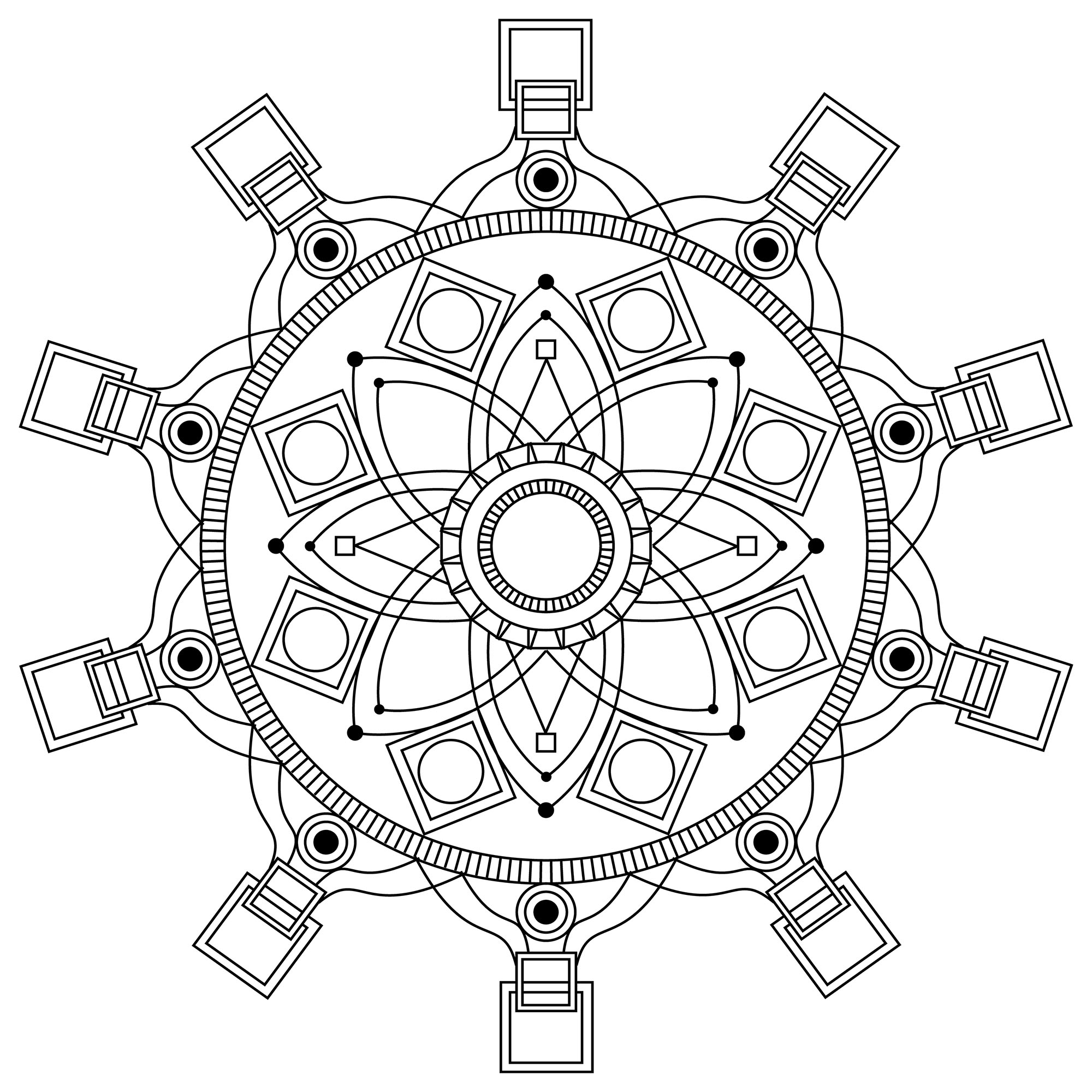Mandalas-92807 (Ausmalbild) Mandalas-92807 (Ausmalbild zum Ausdrucken und Ausmalen für Erwachsene)