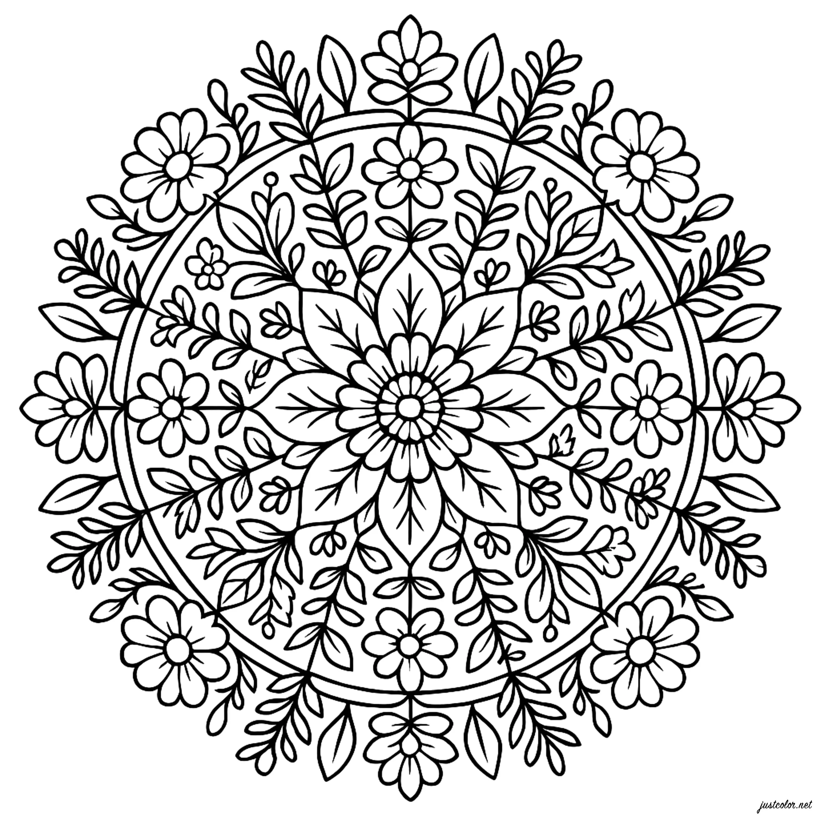 Mandalas-156 (Ausmalbild zum Ausdrucken und Ausmalen für Erwachsene)