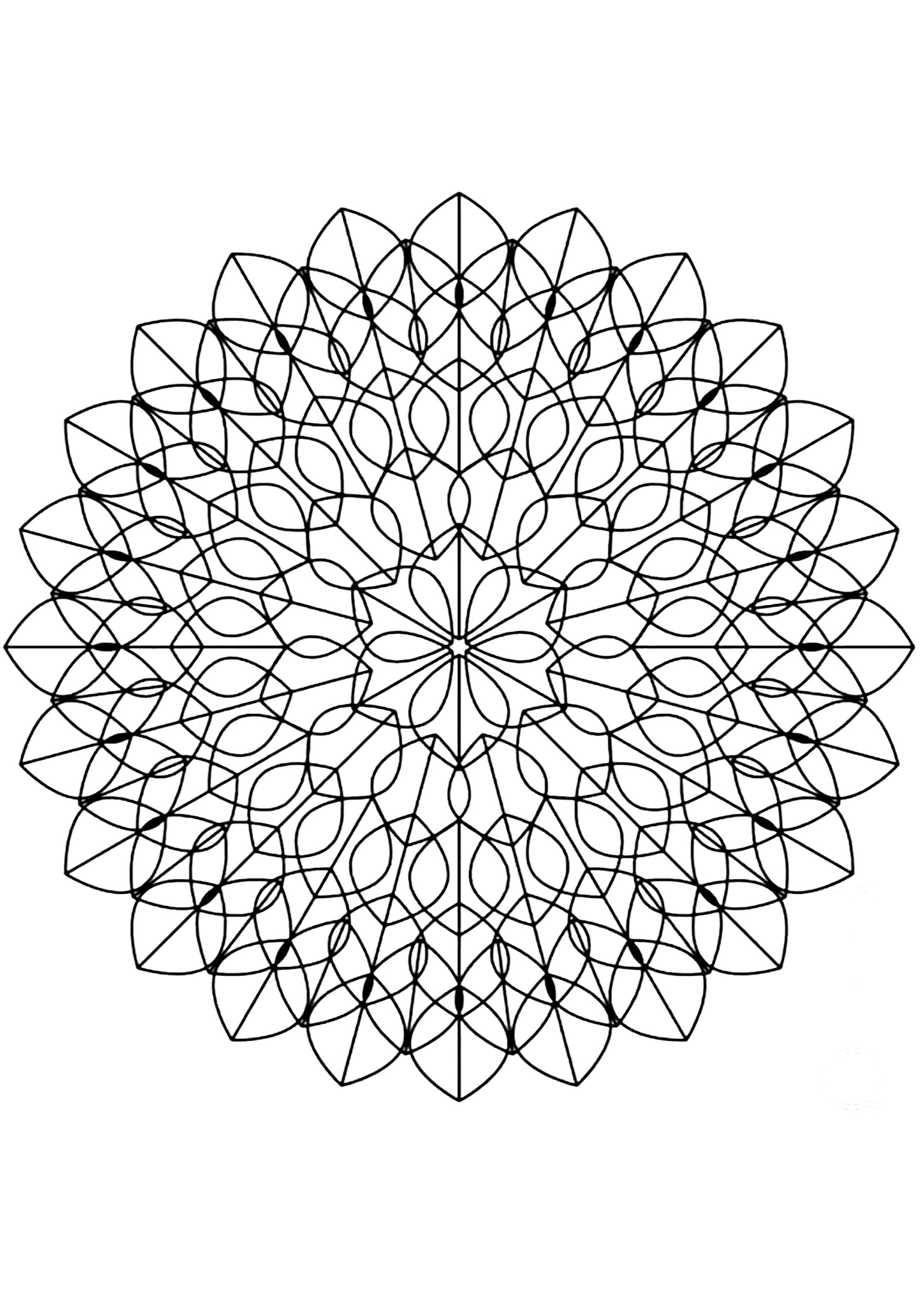 Seltsames Mandala (Ausmalbild zum Ausdrucken und Ausmalen für Erwachsene)