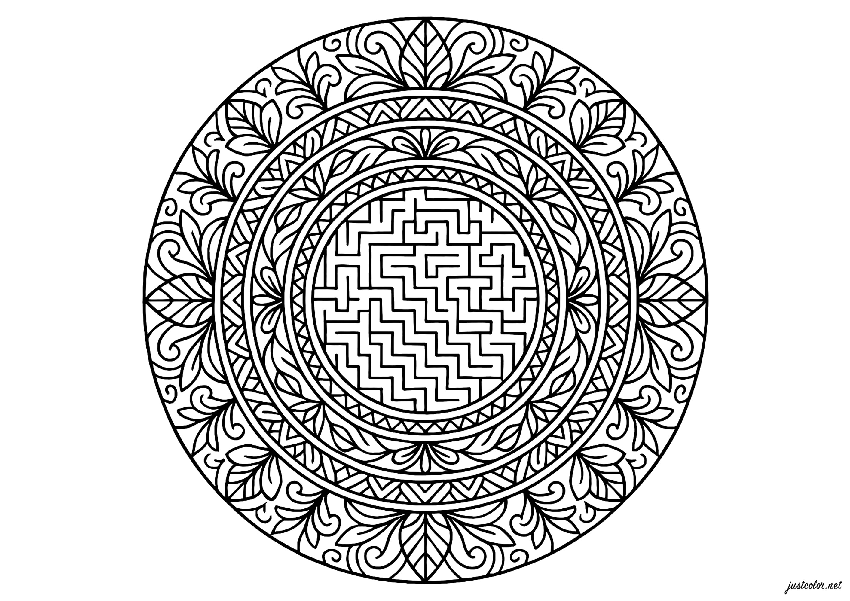 Mandalas-8289 (Ausmalbild zum Ausdrucken und Ausmalen für Erwachsene)