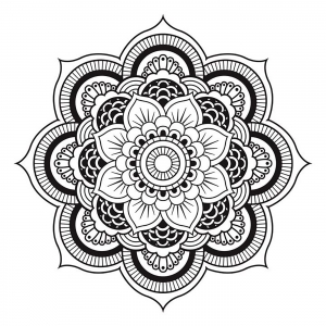 Mandala zum freien Download einfache Blume