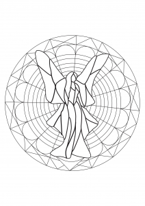 Fee in einem Mandala (Ausmalbild von Allan)