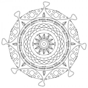 Hypnotisches kreisförmiges Mandala (Ausmalbild von MPC Design)