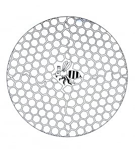 Frei mandala zu farben : biene im stock