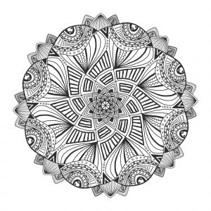 Ornamentales florales Mandala (Ausmalbild)