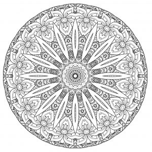 Komplexes Mandala mit Blumen