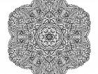 Komplexes und kurioses Mandala (Ausmalbild)